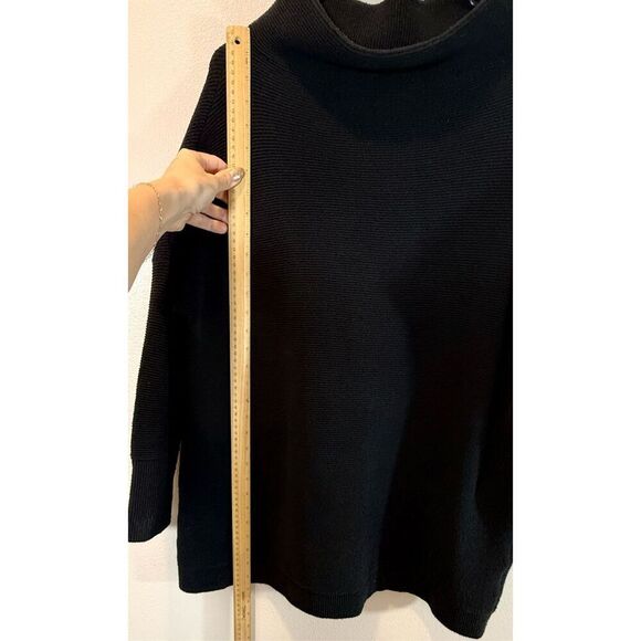 Free People Black Ottoman Slouchy Tunic Oversized Sweater Dress Women’s Medium - Picture 9 of 12